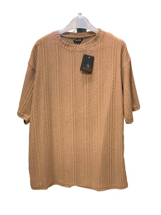MASSIMO DUTTI popcorn T-shirt (round collar) MADE IN ROMANIA (BRONZE)