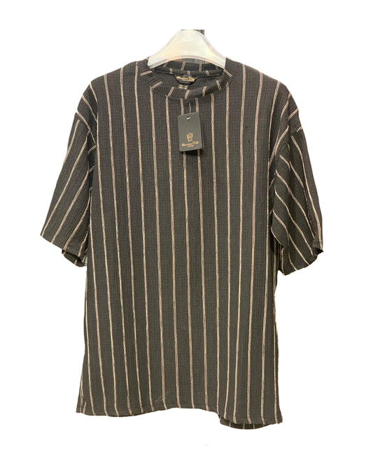MASSIMO DUTTI KNITTED T-shirt (round collar) MADE IN ROMANIA (BLACK GOLD)