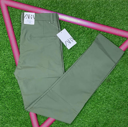 COTTON Dress PANTS ZARA (LIGHT GREEN)