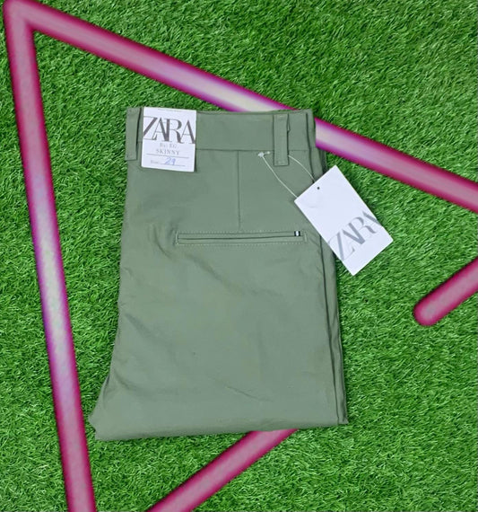 COTTON Dress PANTS ZARA (LIGHT GREEN)
