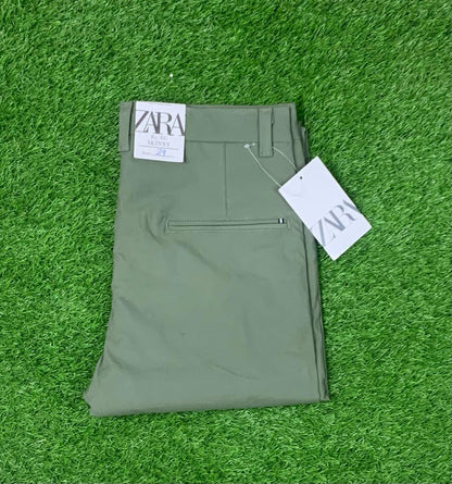 COTTON Dress PANTS ZARA (LIGHT GREEN)