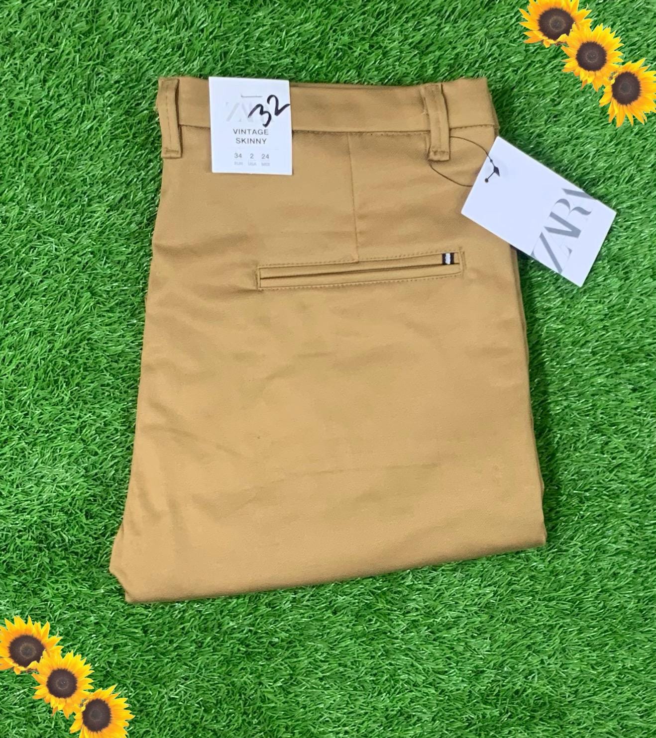 COTTON Dress PANTS ZARA (CAMEL)