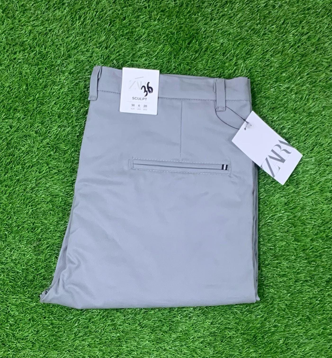 COTTON Dress PANTS ZARA (GREY)