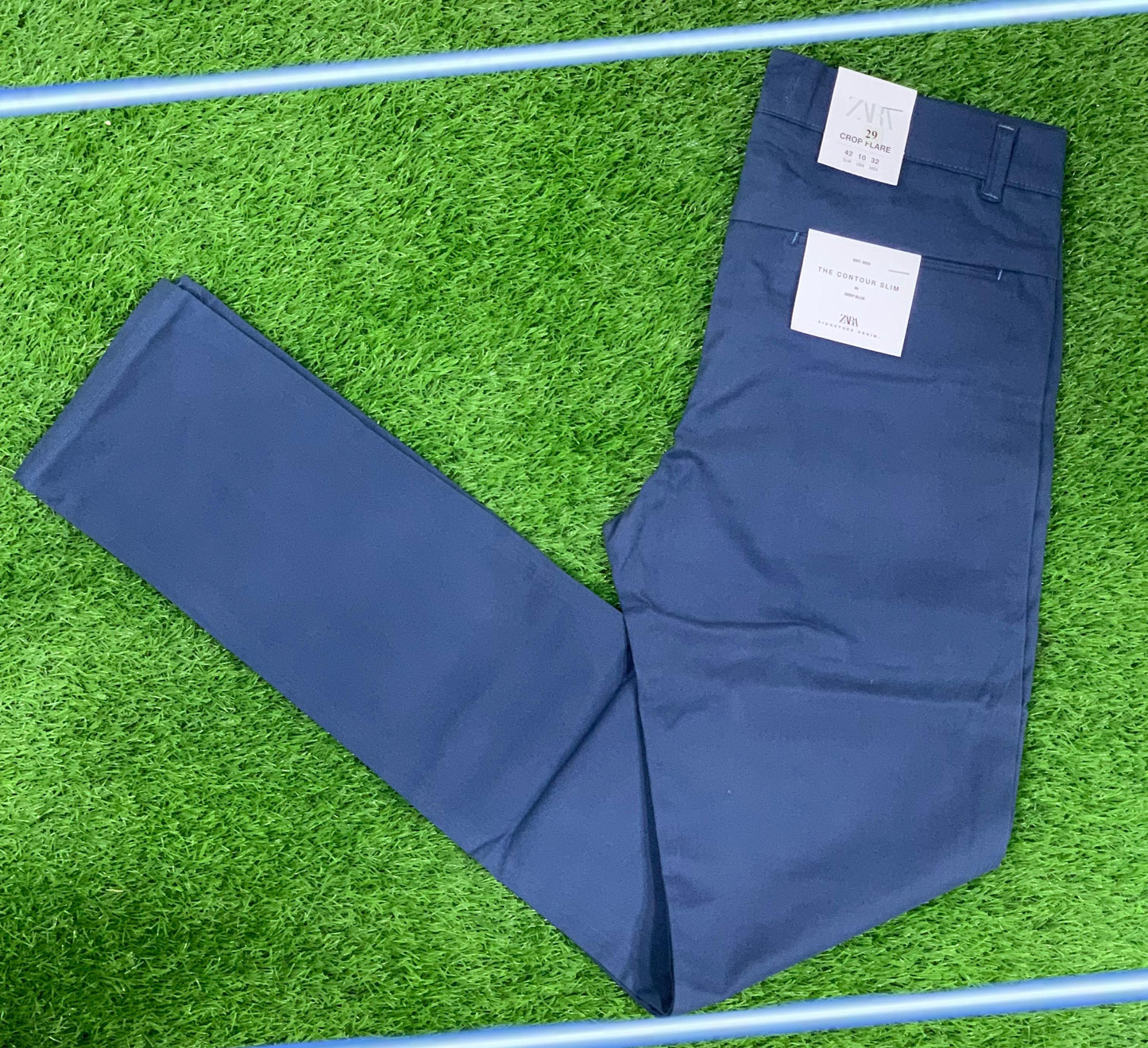 COTTON Dress PANTS ZARA (NAVY BLUE)