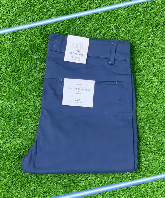 COTTON Dress PANTS ZARA (NAVY BLUE)